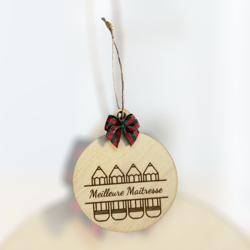 boule de noël personnalisable pour maitresse