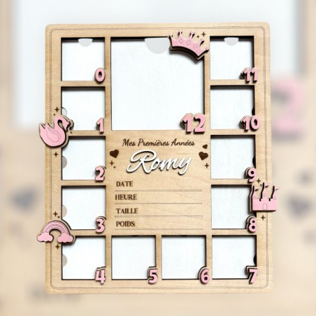 cadre première année bébé personnalisable